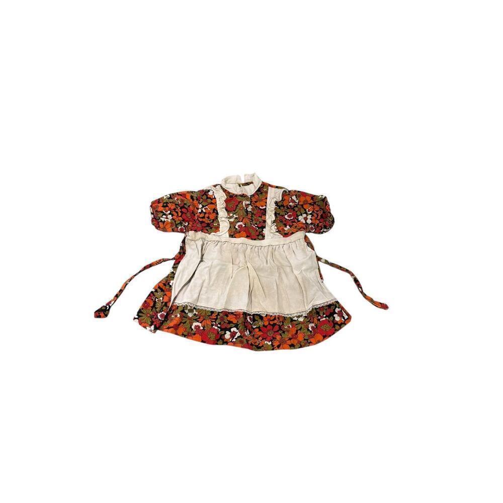 Vintage Little Miss Brent Retro Floral With Apron Front Baby Dress Size 6-9M?